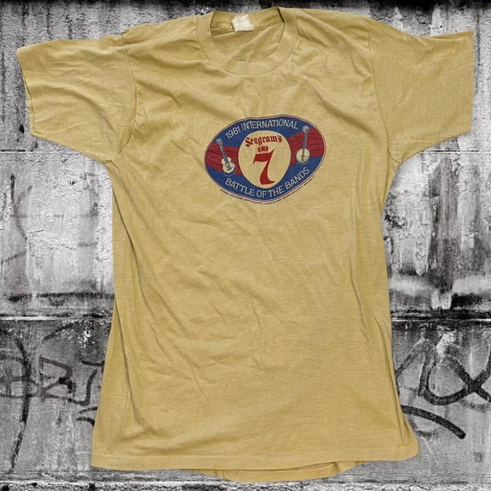 Vintage 1981 Seagram’s 7 Battle of the Bands Tee Medium Single Stitch